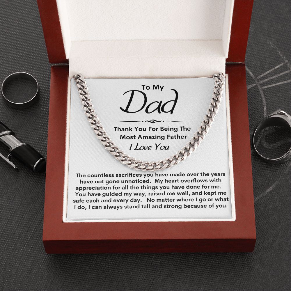 Dad, Sacrifices Appreciated / Link Chain Necklace