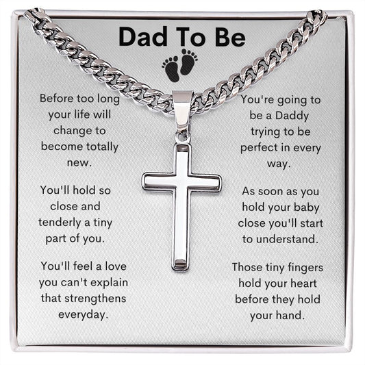 Dad To Be, Tiny Fingers Hold Your Heart / Link Chain With Cross
