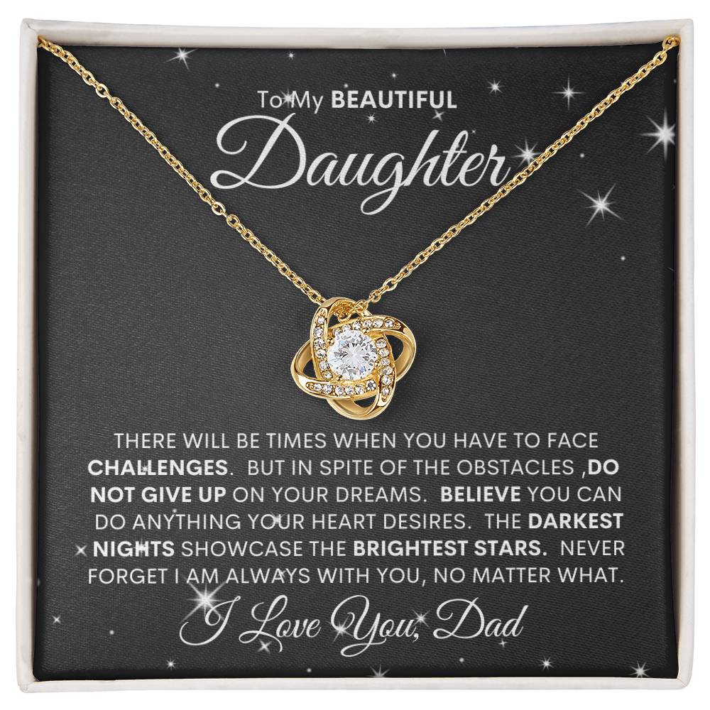 TO MY DAUGHTER - THE BRIGHTEST STAR / Love Knot Necklace