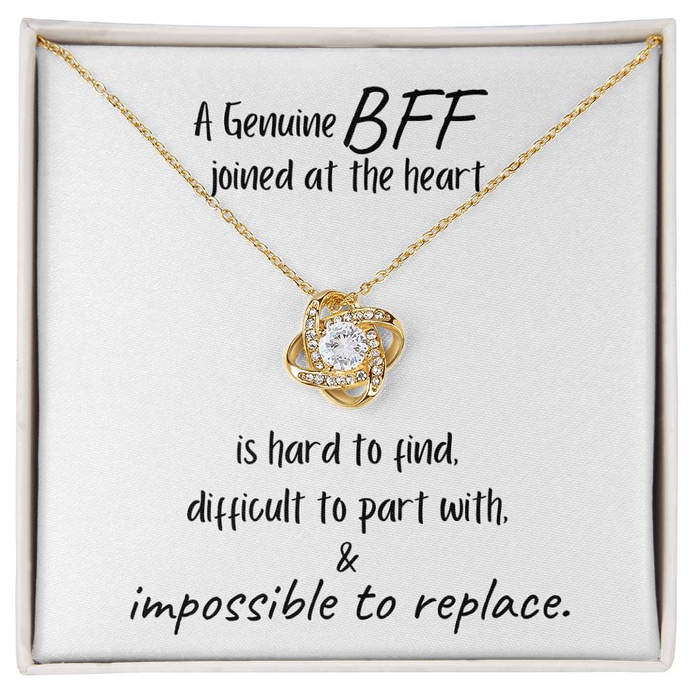A BFF, Hard to Find - Impossible to Replace / Love Knot Necklace Jewelry
