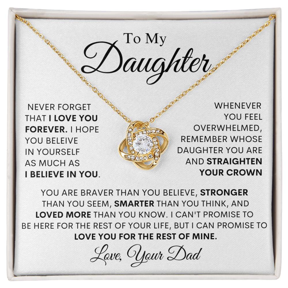 Daughter from Dad, I Will Always Love You / Love Knot Necklace