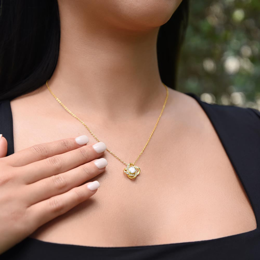 A Truly Amazing Friend is Impossible to Replace / Love Knot Necklace