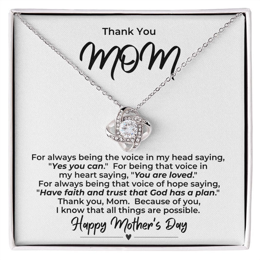 Thank You Mom -- Love Knot Necklace