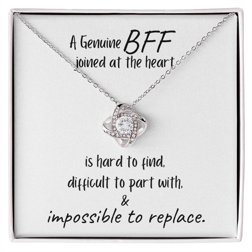 A BFF, Hard to Find - Impossible to Replace / Love Knot Necklace Jewelry