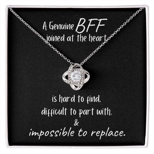 A Genuine BFF is Impossible to Replace / Love Knot Necklace Jewelry