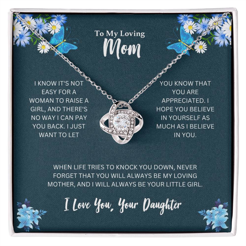 To My Loving Mom | I Love You - Love Knot Necklace