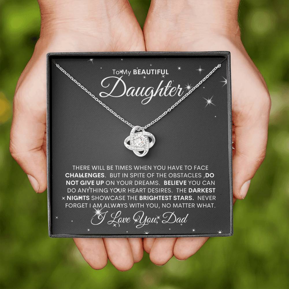 TO MY DAUGHTER - THE BRIGHTEST STAR / Love Knot Necklace