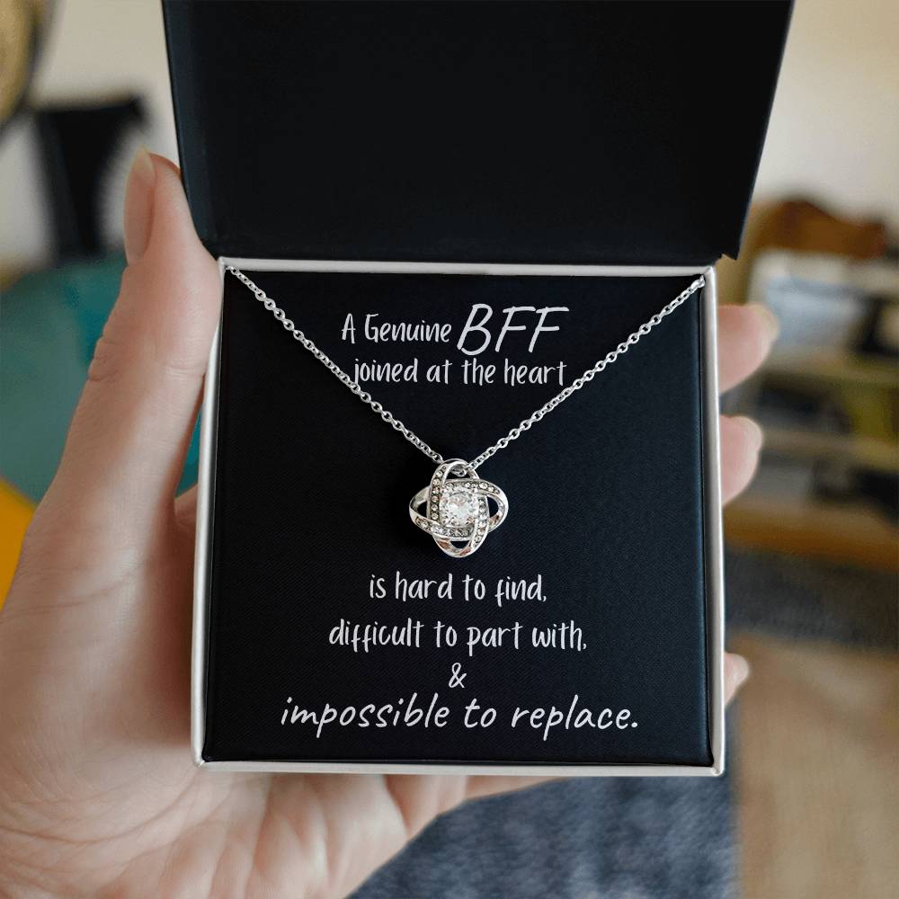 A Genuine BFF is Impossible to Replace / Love Knot Necklace Jewelry