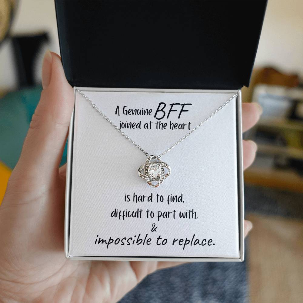 A BFF, Hard to Find - Impossible to Replace / Love Knot Necklace Jewelry