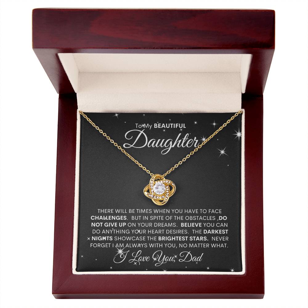 TO MY DAUGHTER - THE BRIGHTEST STAR / Love Knot Necklace