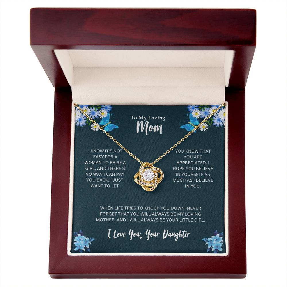To My Loving Mom | I Love You - Love Knot Necklace