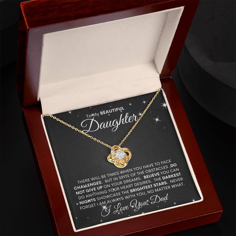 TO MY DAUGHTER - THE BRIGHTEST STAR / Love Knot Necklace