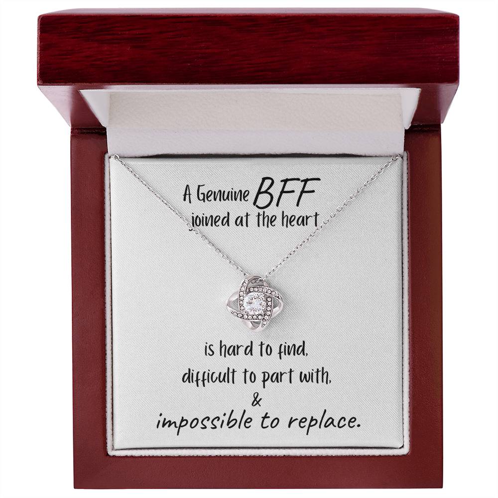 A BFF, Hard to Find - Impossible to Replace / Love Knot Necklace Jewelry