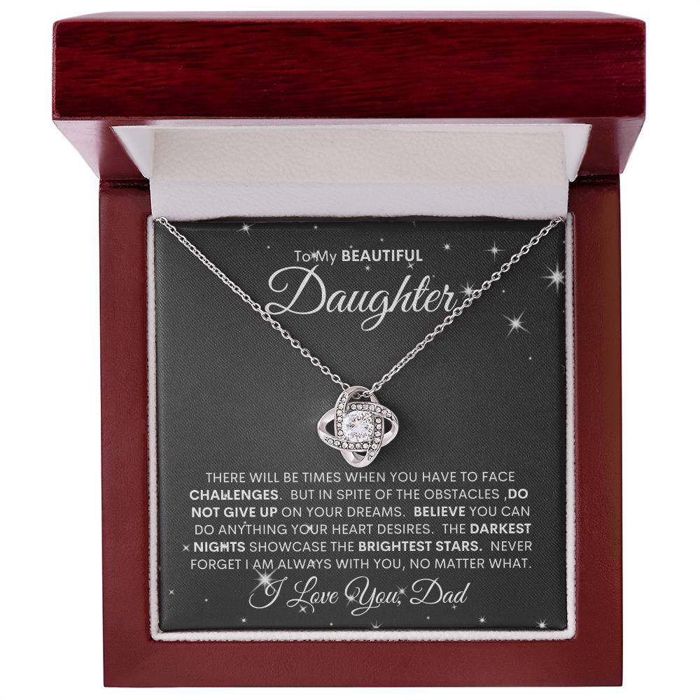 TO MY DAUGHTER - THE BRIGHTEST STAR / Love Knot Necklace