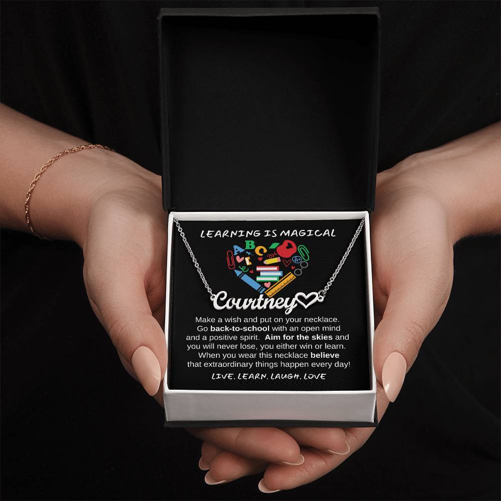 LEARNING IS MAGICAL - Make A Wish / Personalized Name Necklace