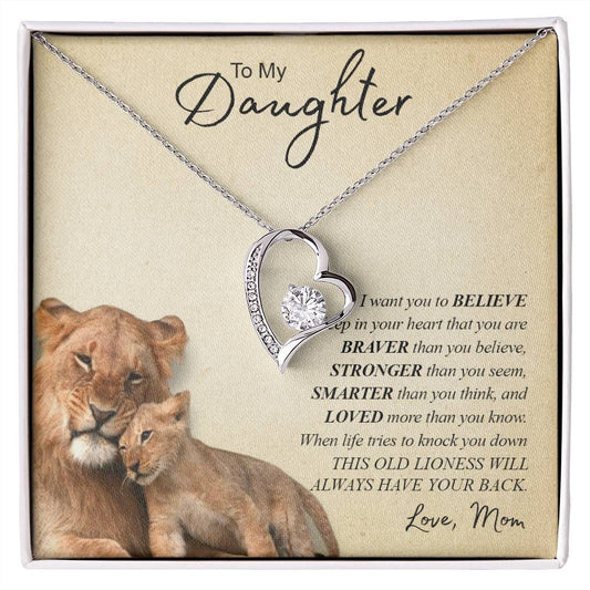 To My Daughter | You Are Braver Than You Believe - Forever Love Necklace