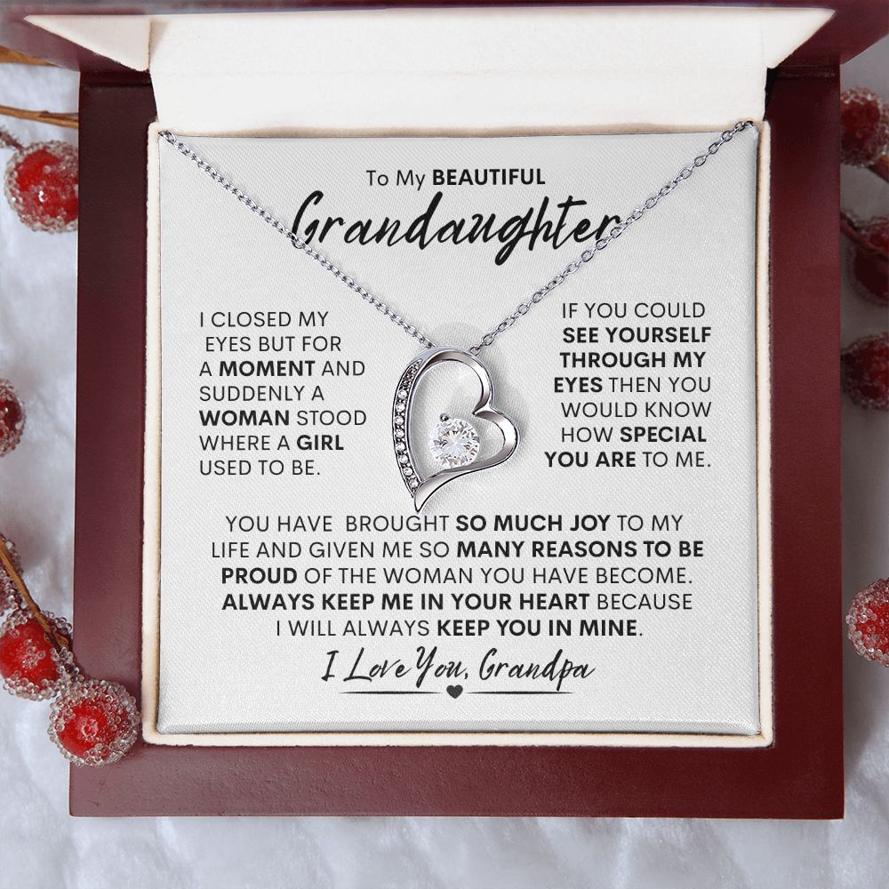 Grandaughter from Grandpa  -- Forever Love Necklace