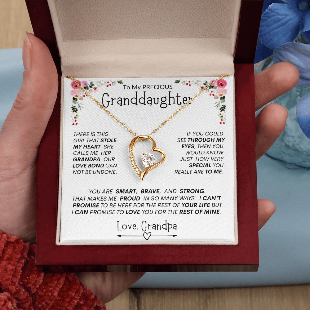 Granddaughter "This Brave, Smart, Strong Girl Stole My Heart " l Forever Love Necklace
