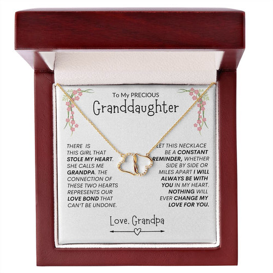Precious Granddaughter Reminder -- Everlasting Love Hearts Necklace