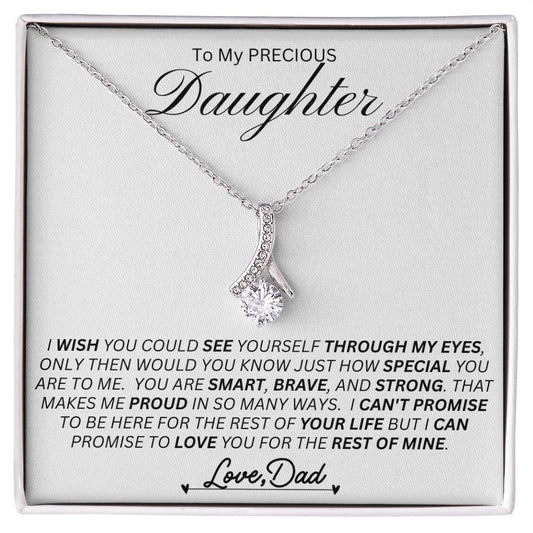 "DAD to DAUGHTER Alluring Beauty Necklace - A Heartfelt Gift from Father to Daughter"