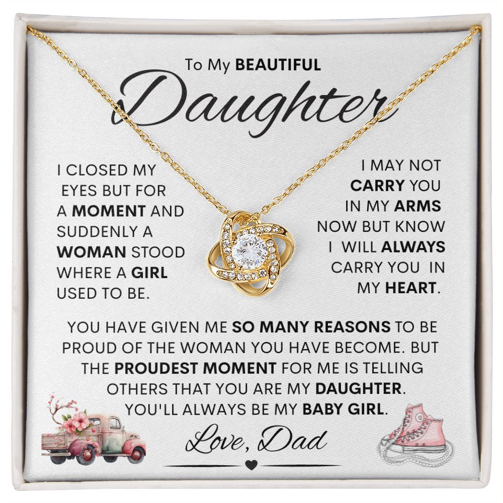 Daughter from Dad (sneakers) / Love Knot Necklace
