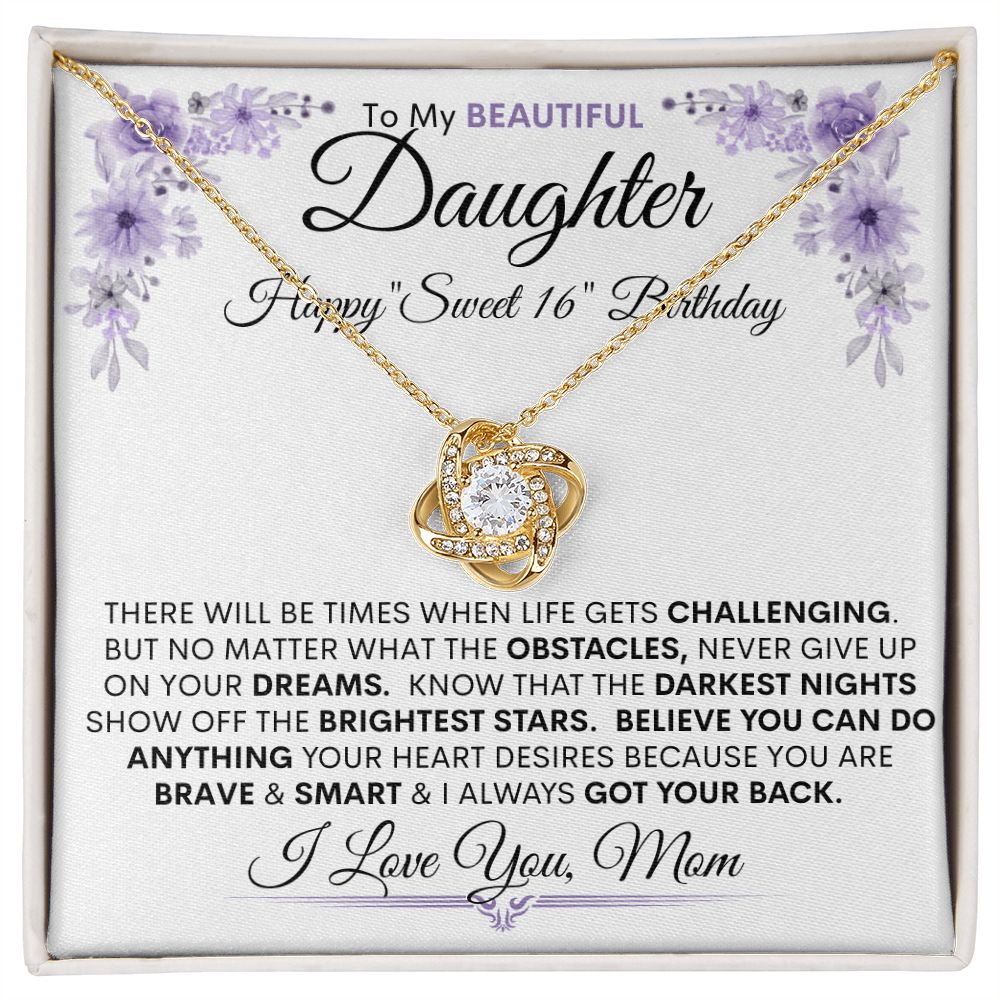 Daughter "Sweet 16" Birthday  l  Love Knot Necklace