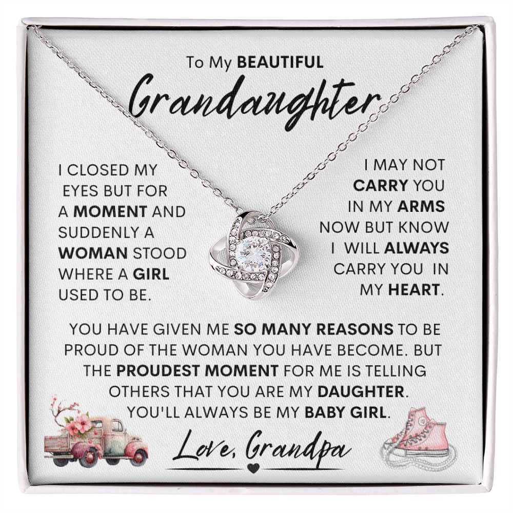 Granddaughter Sneakers (Love Knot Necklace)