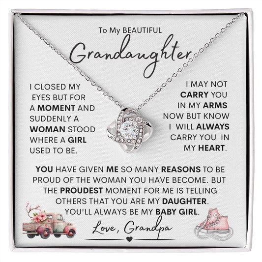 Granddaughter From Grandpa Love Knot Necklace