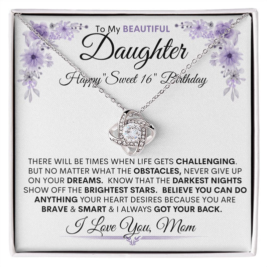 Daughter "Sweet 16" Birthday  l  Love Knot Necklace