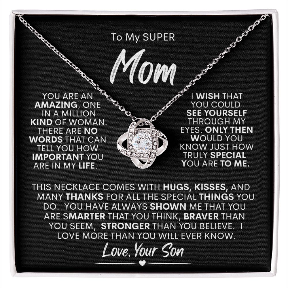 Super Mom from Son -- Love Knot Necklace