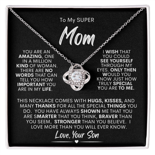 Super Mom from Son -- Love Knot Necklace