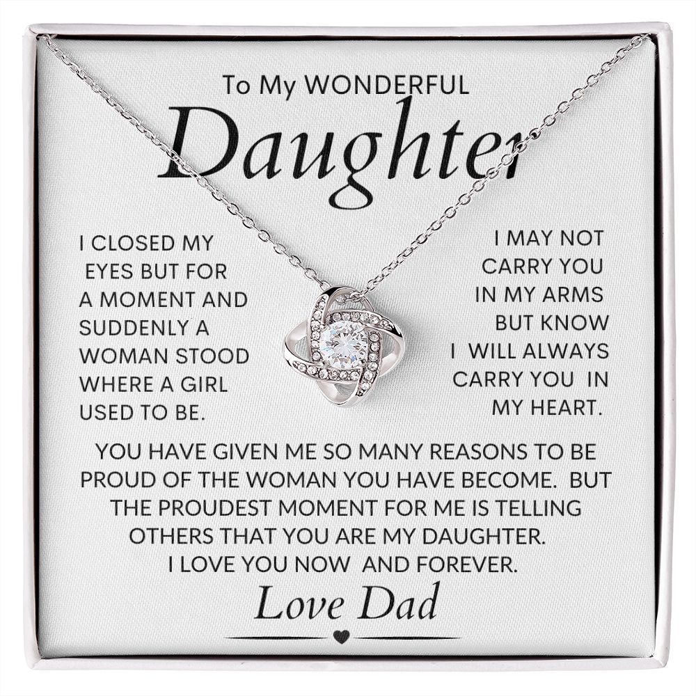 Daughter From Dad Love Knot Necklace