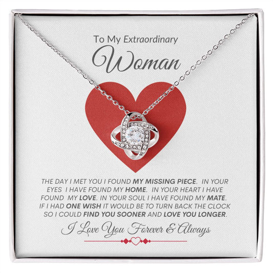 Love Knot with Heart Necklace