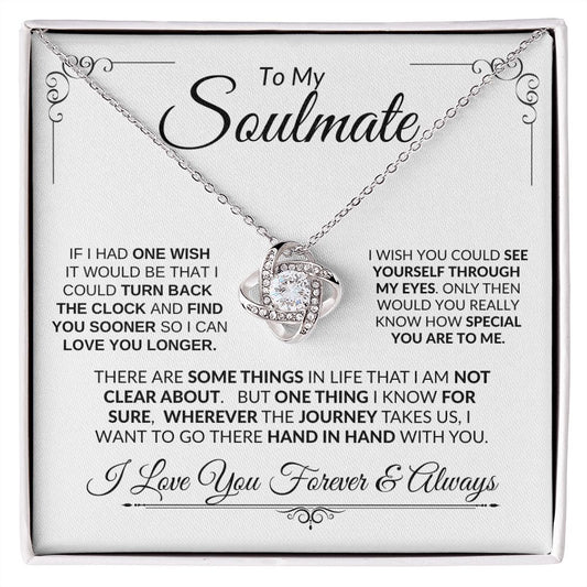 Soulmate If I Had One Wish -- Love Knot Necklace