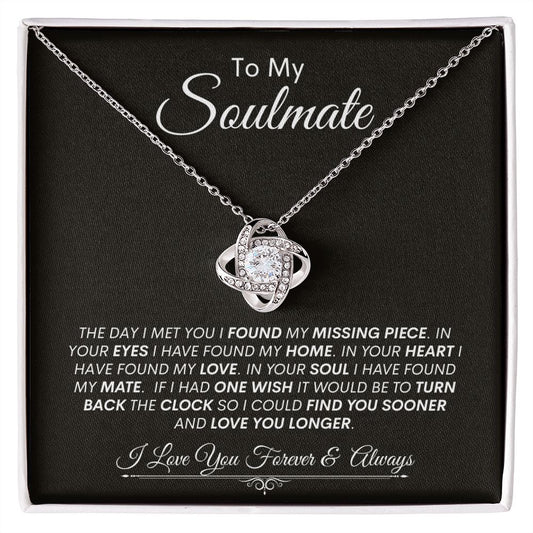 Soulmate, I Found Home In Your Heart --Love Knot Necklace