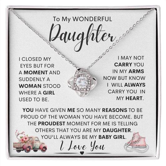 Daughter -- (Pink Sneakers)  l  Love Knot Necklace