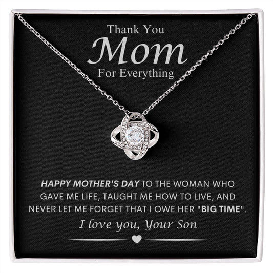 Mom from Son, Thanks / LOVE KNOT necklace