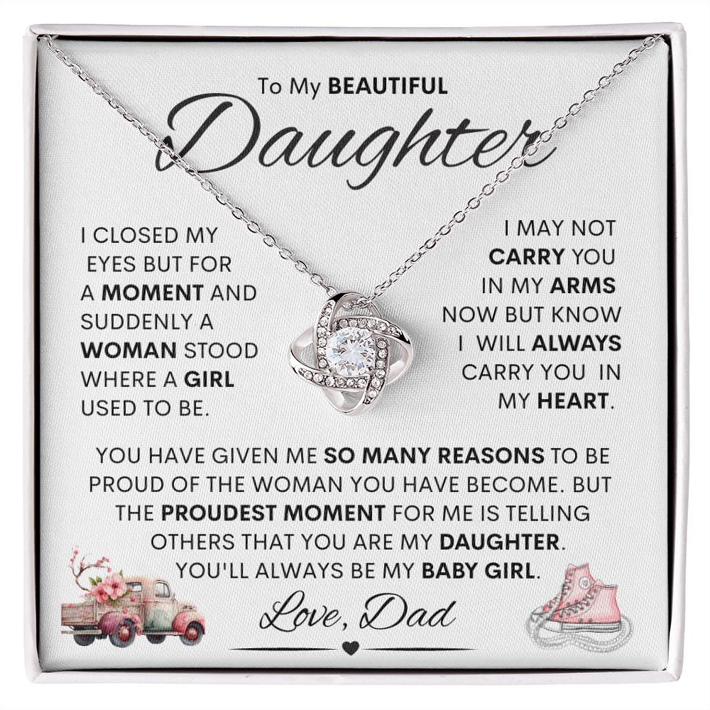 Daughter from Dad (sneakers) / Love Knot Necklace