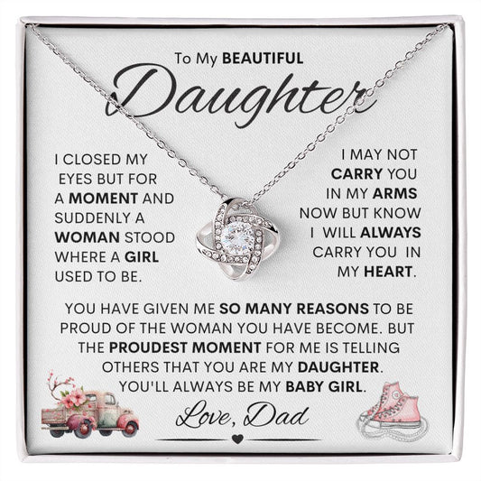 Daughter from Dad (sneakers) / Love Knot Necklace