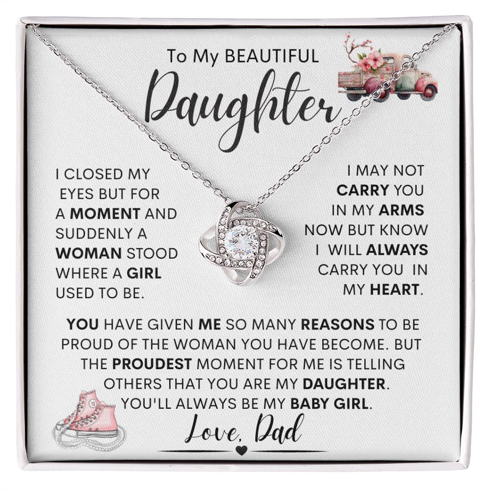 Daughter from Dad Love Knot Necklace & a Truckload of Flowers