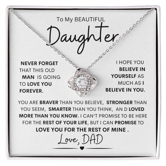 Daughter, I Promise to Love You For The Rest of My Life   l  Love Knot Necklace