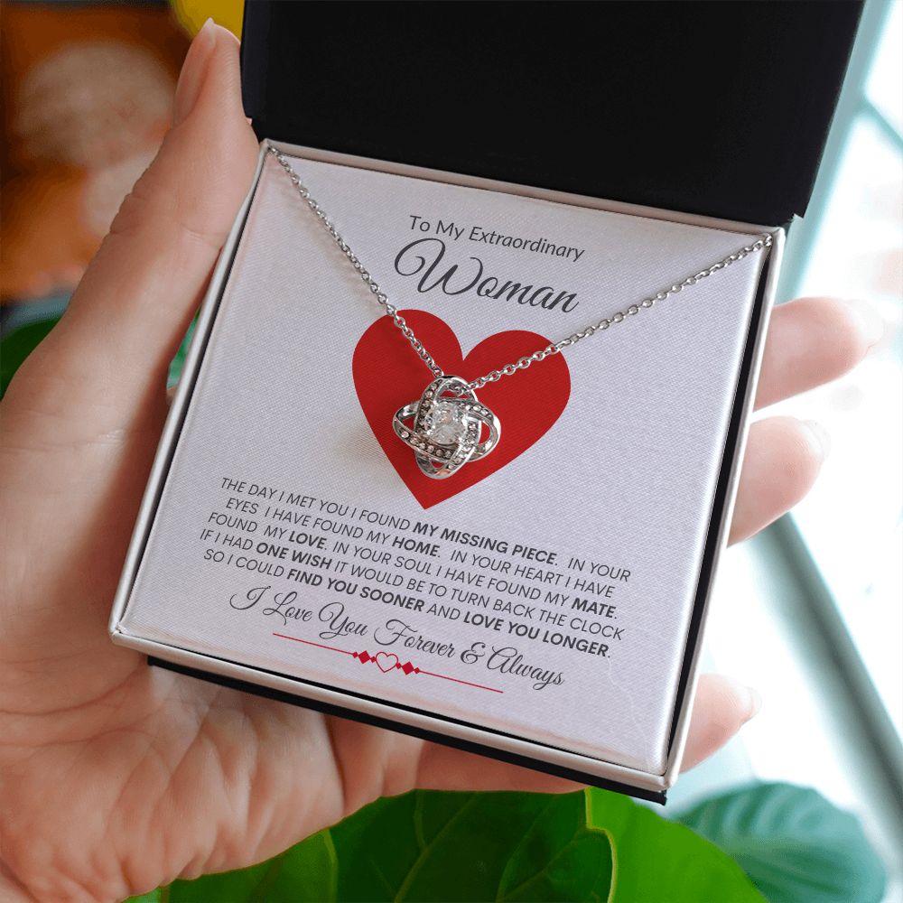 Love Knot with Heart Necklace