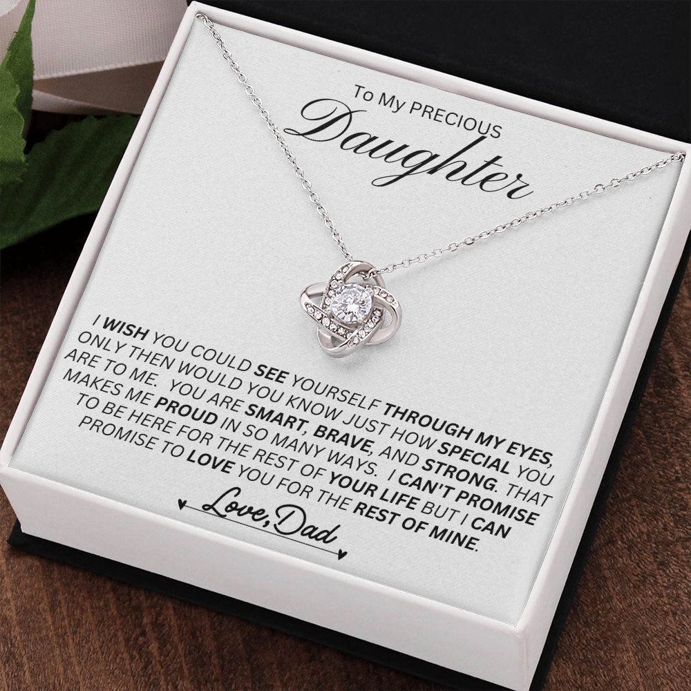 "DAD 2 DAUGHTER l LOVE KNOT NECKLACE - A Heartfelt Gift for Your Beloved Daughter"