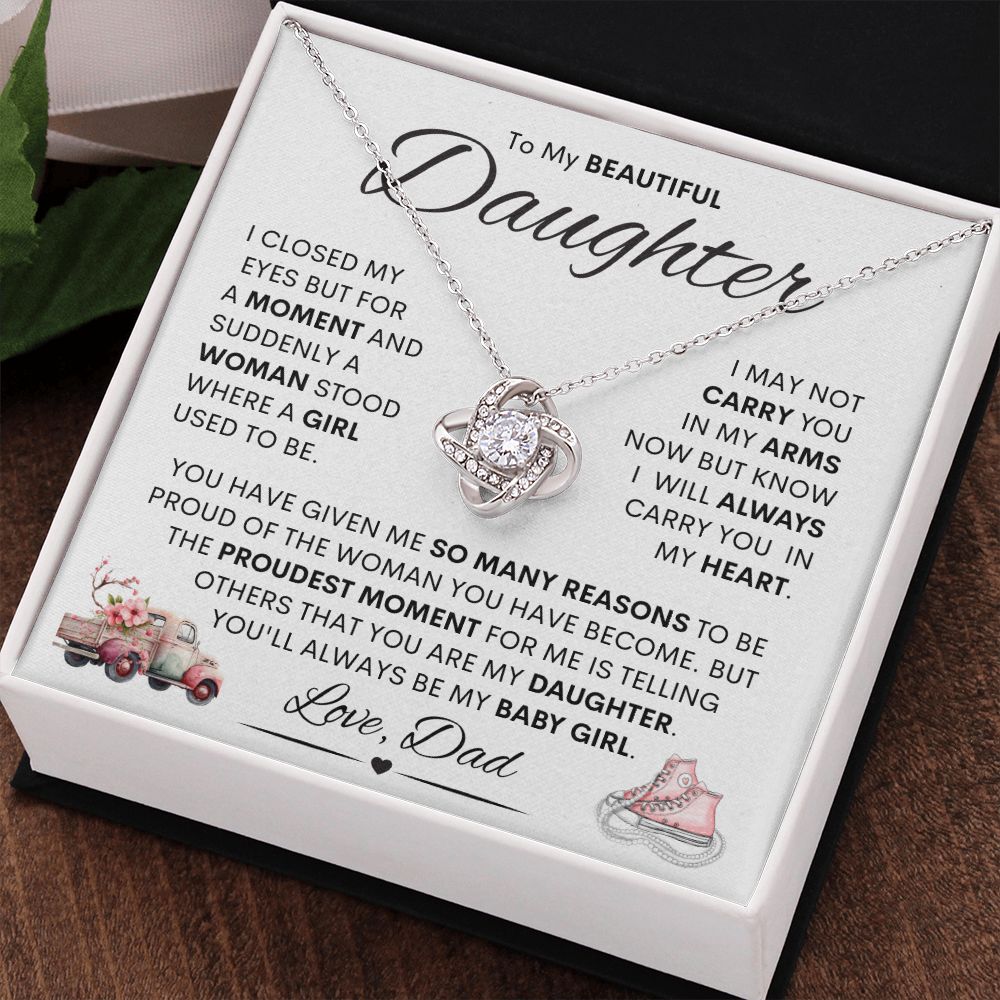 Daughter from Dad (sneakers) / Love Knot Necklace