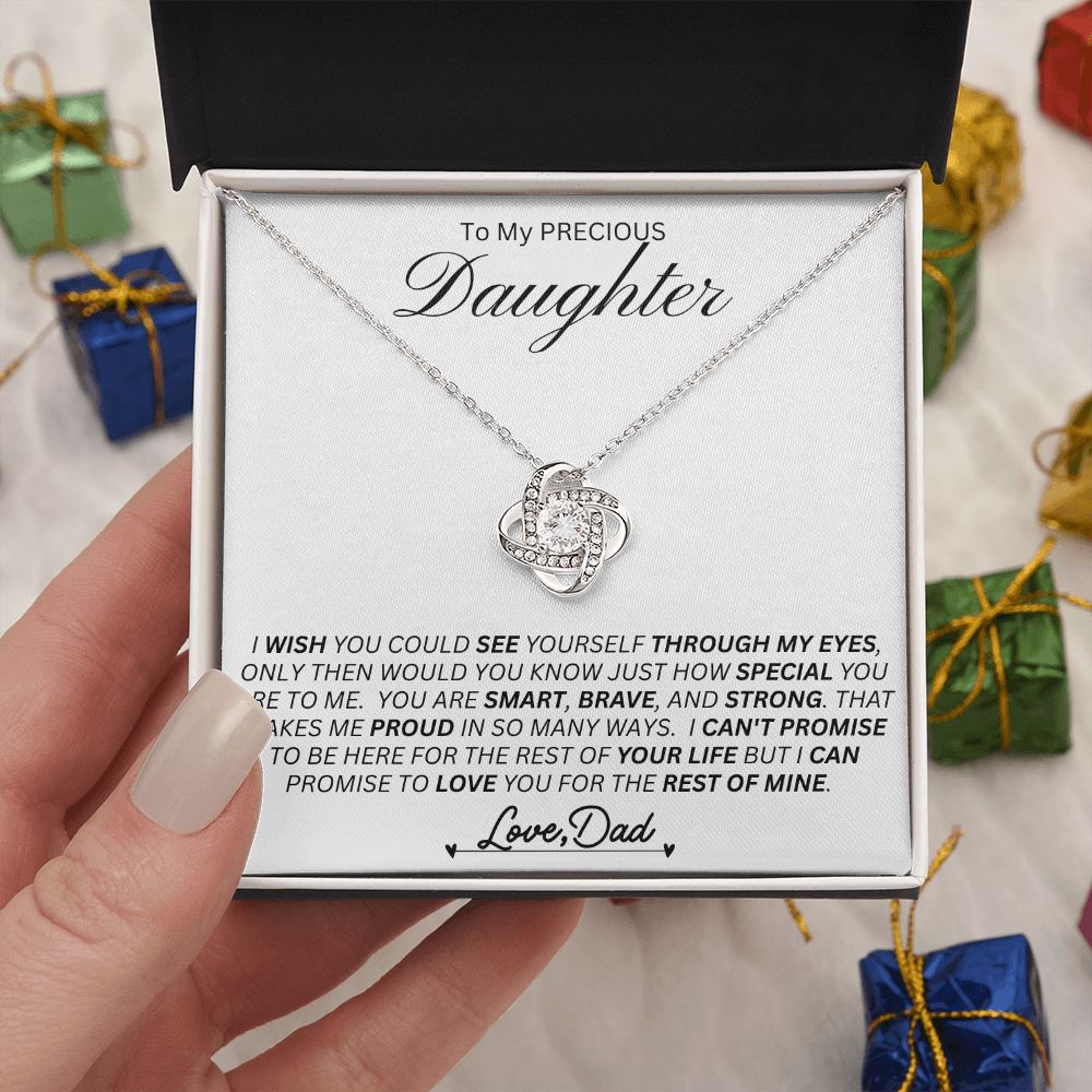 "DAD 2 DAUGHTER l LOVE KNOT NECKLACE - A Heartfelt Gift for Your Beloved Daughter"