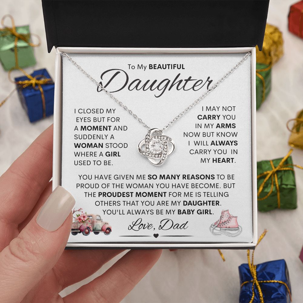 Daughter from Dad (sneakers) / Love Knot Necklace