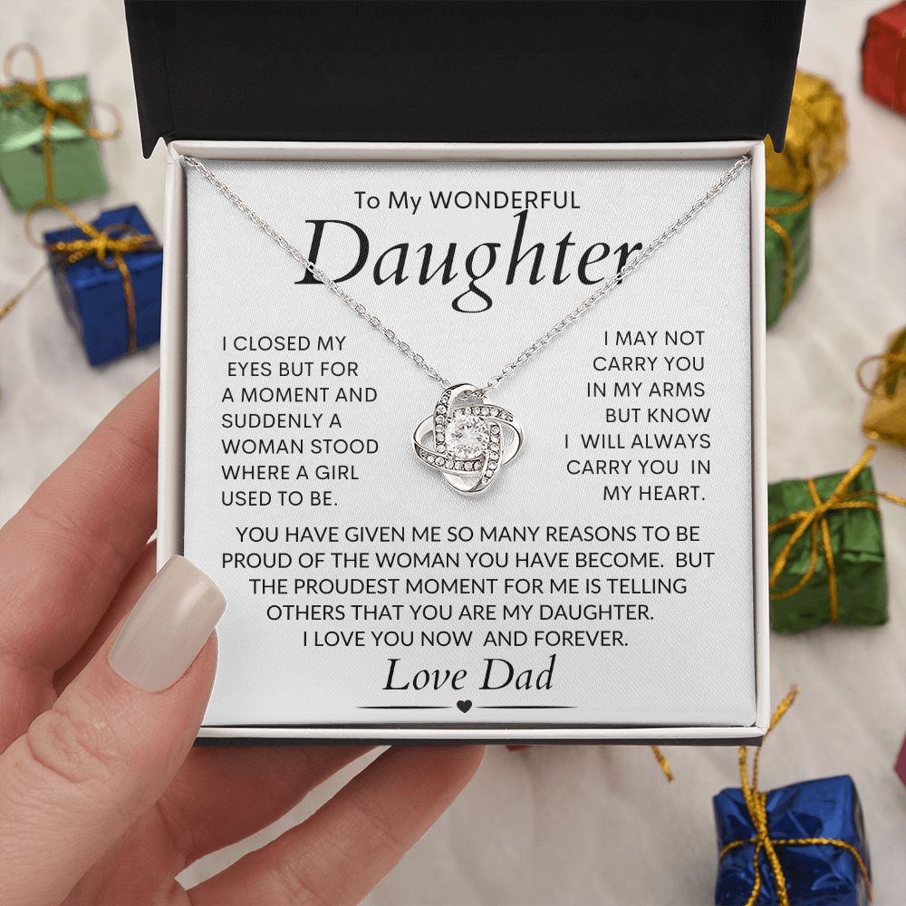 Daughter From Dad Love Knot Necklace
