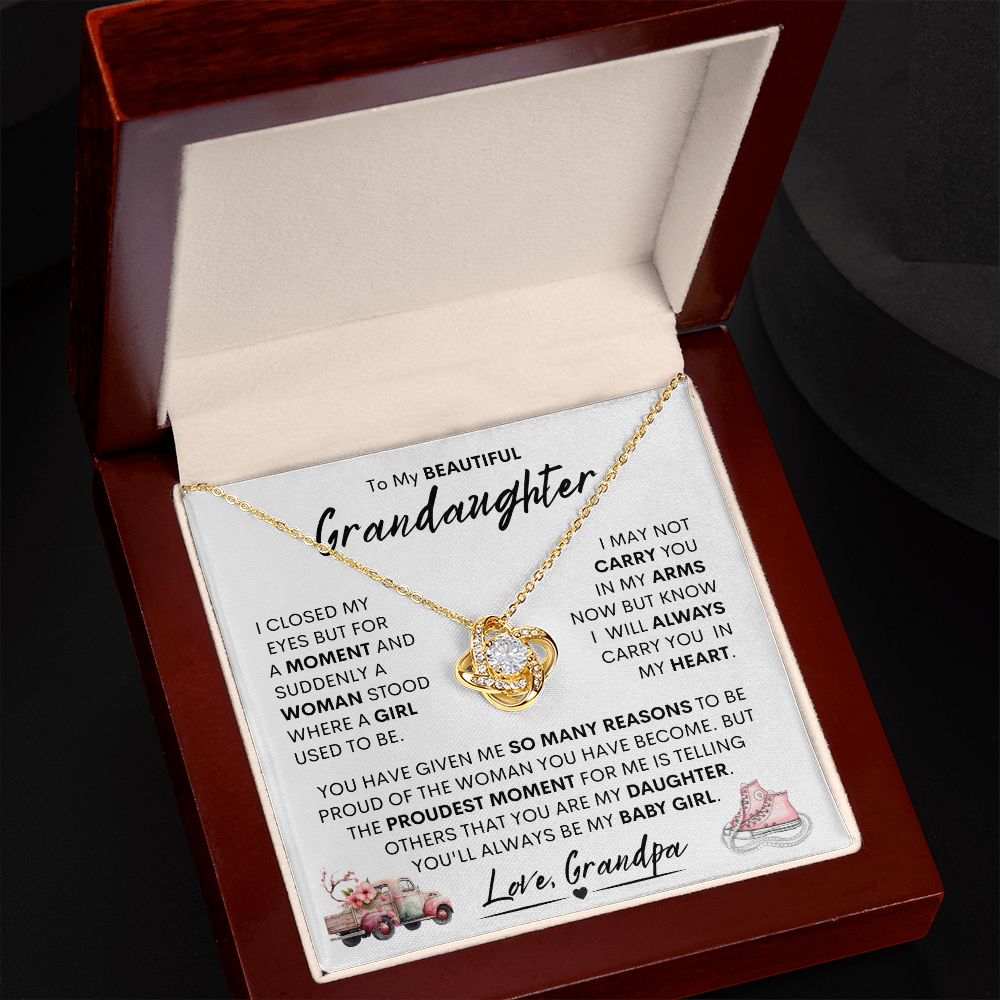 Granddaughter Sneakers (Love Knot Necklace)