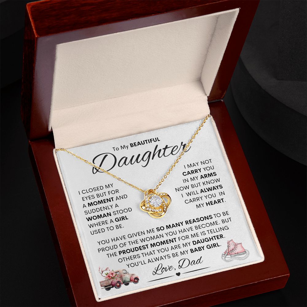 Daughter from Dad (sneakers) / Love Knot Necklace