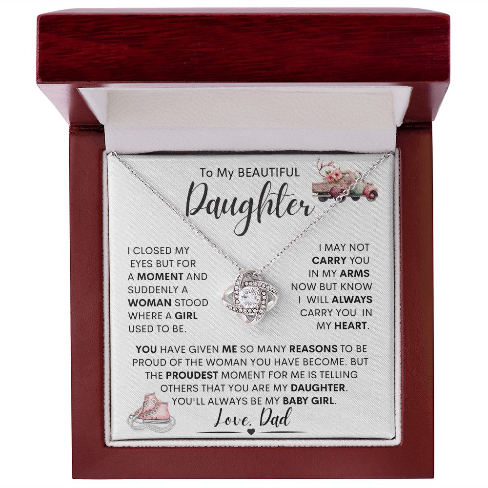 Daughter from Dad Love Knot Necklace & a Truckload of Flowers